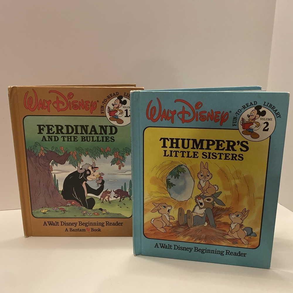 Set Of Vintage Disney Fun To Read‎ Books 1986 Vol 2-Thamper & Vol 13-Ferdinand